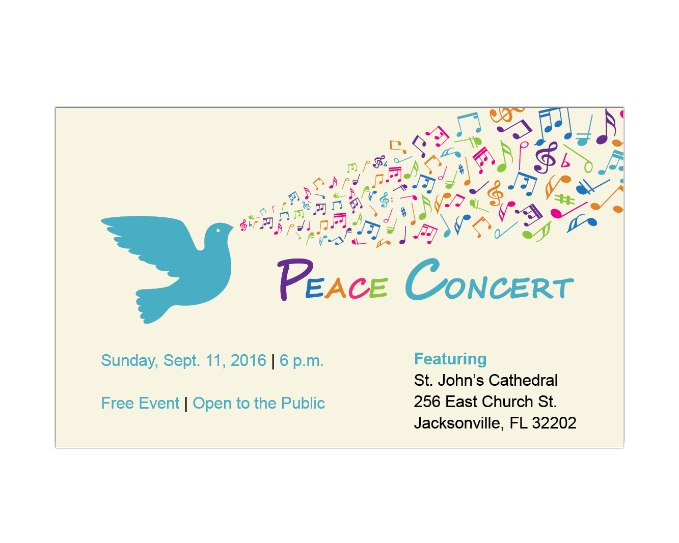 Peace Concert social media post